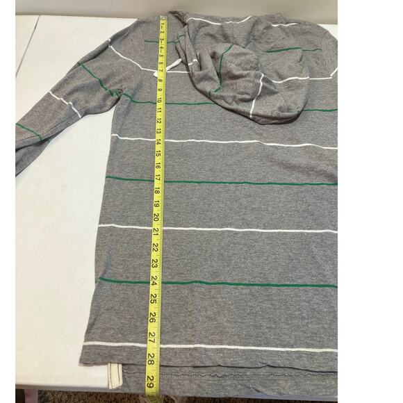 American Rag Men’s Long Sleeve Gray & White Stripe T-Shirt with Hood. Sz M. - Picture 6 of 6